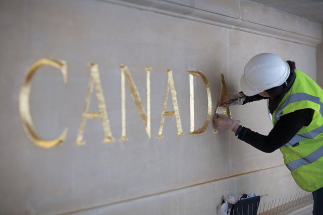 Guilding at Canada House in London