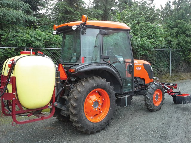 Tractor with sprayer