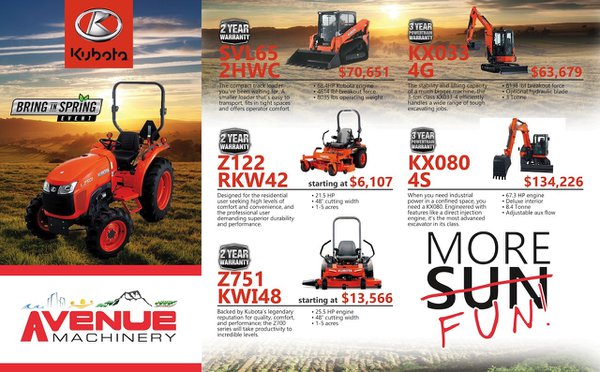 Bring in Spring with Avenue Machinery Flyer Sale page 1