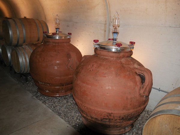 Amphoras at Vineland Estates Winery.