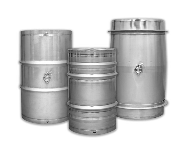 Closed top stainless steel barrels wine and alcohol